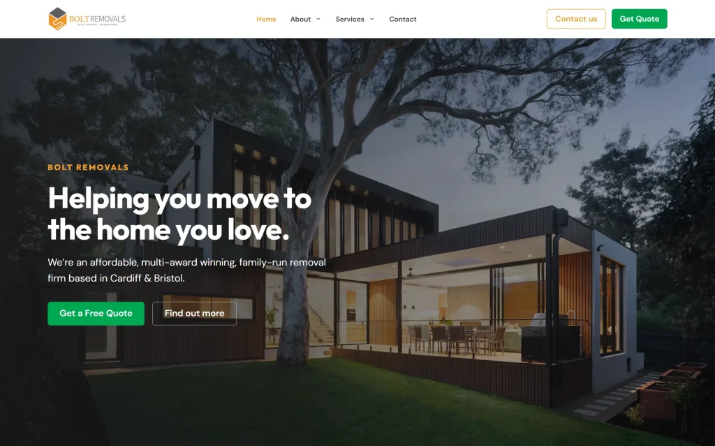 Bolt Removals — website redesign concept