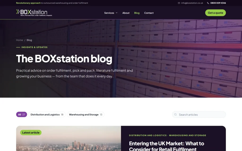 BOXstation — website redesign concept — Box station blog