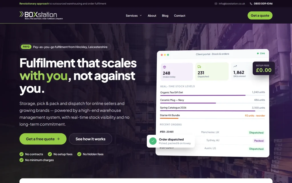 BOXstation — website redesign concept — Box station hero