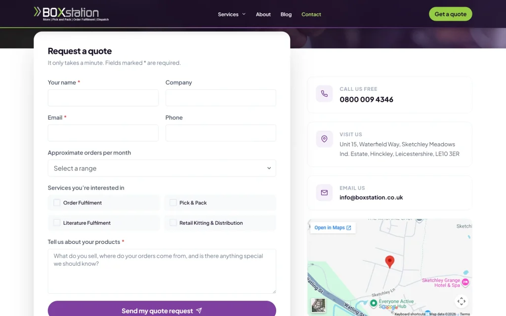 BOXstation — website redesign concept — Box station quote