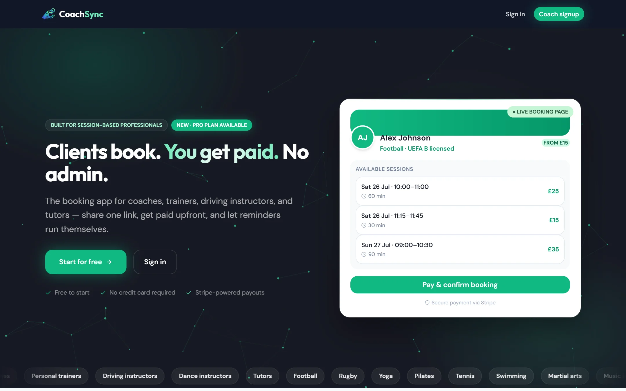CoachSync — booking & payments app for coaches