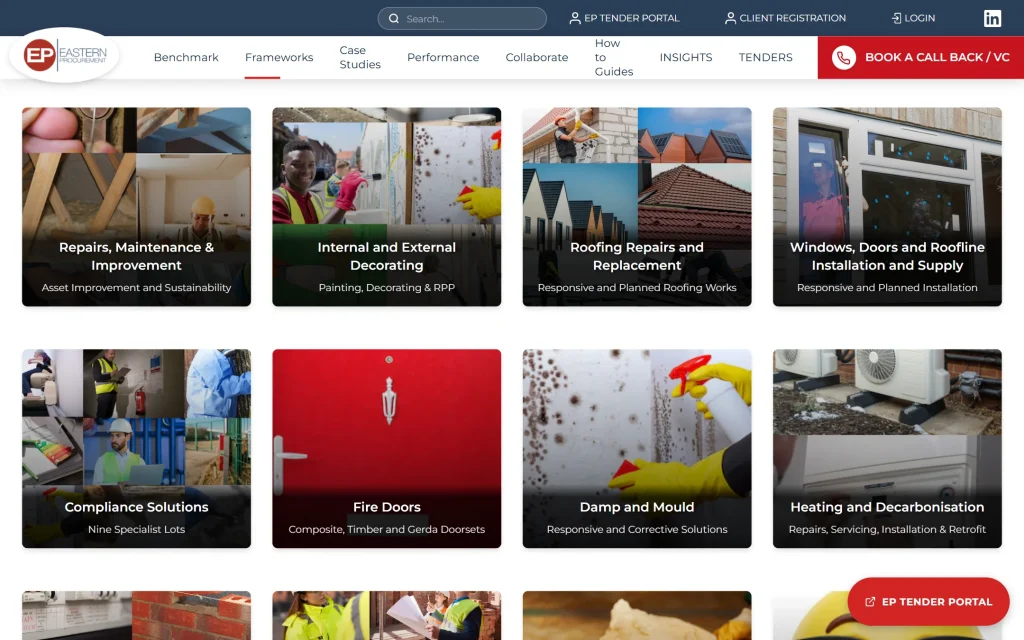 Eastern Procurement — website & admin dashboard — Frameworks