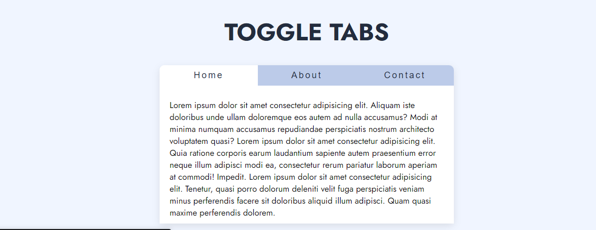 How to create a simple toggle tab using HTML, CSS and JavaScript