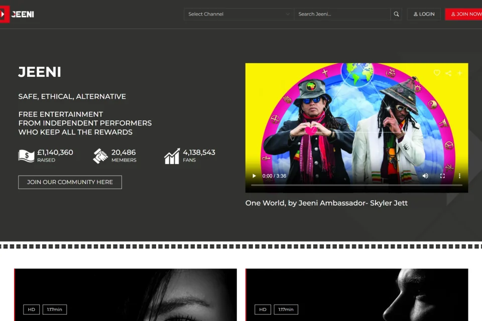 JEENI.com — entertainment platform build