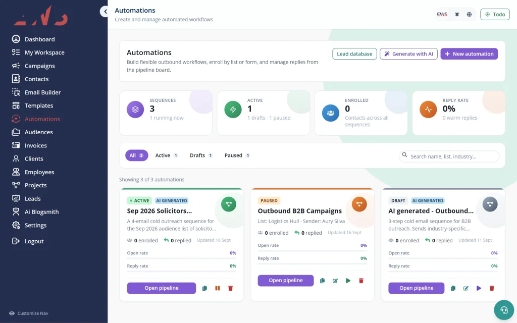 Ops Pilot CRM — all-in-one agency platform — Automations