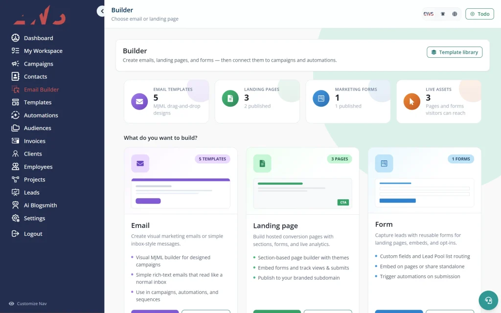 Ops Pilot CRM — all-in-one agency platform — Builder