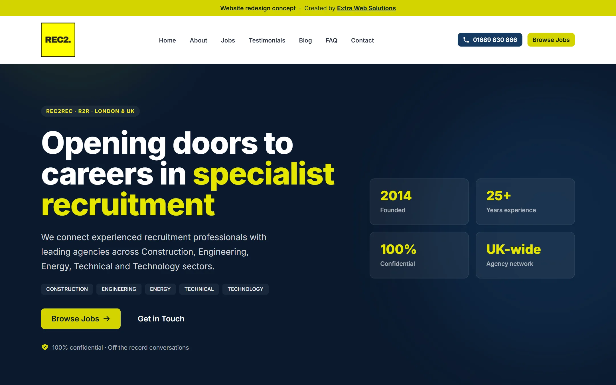 REC2 Recruitment — website redesign concept