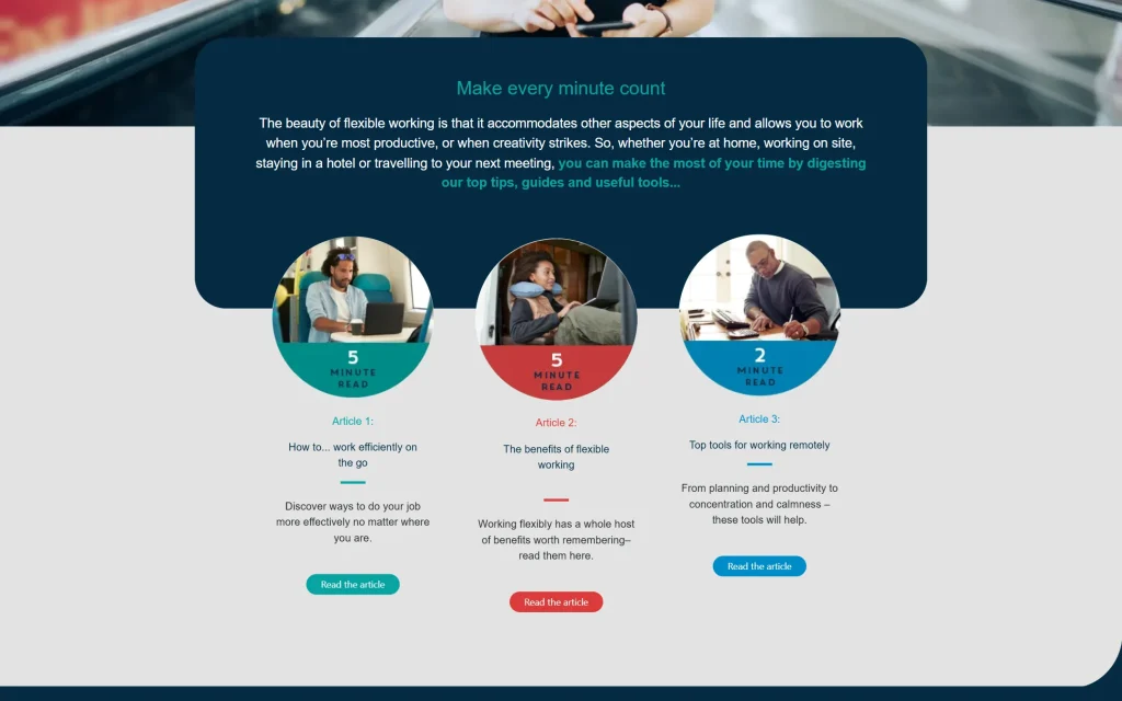 Travelodge Business — Marketo content hub landing pages — Articles