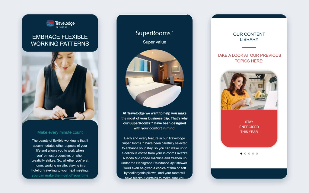 Travelodge Business — Marketo content hub landing pages — Mobile